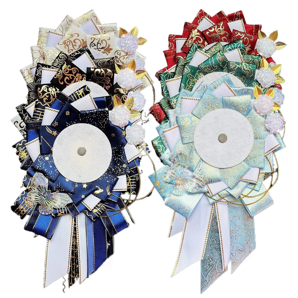 Handmade Blooming Flowers Badge Holder – Ita Bag Decoration Base for 2.28-2.95 inch (58mm-75mm) Badges